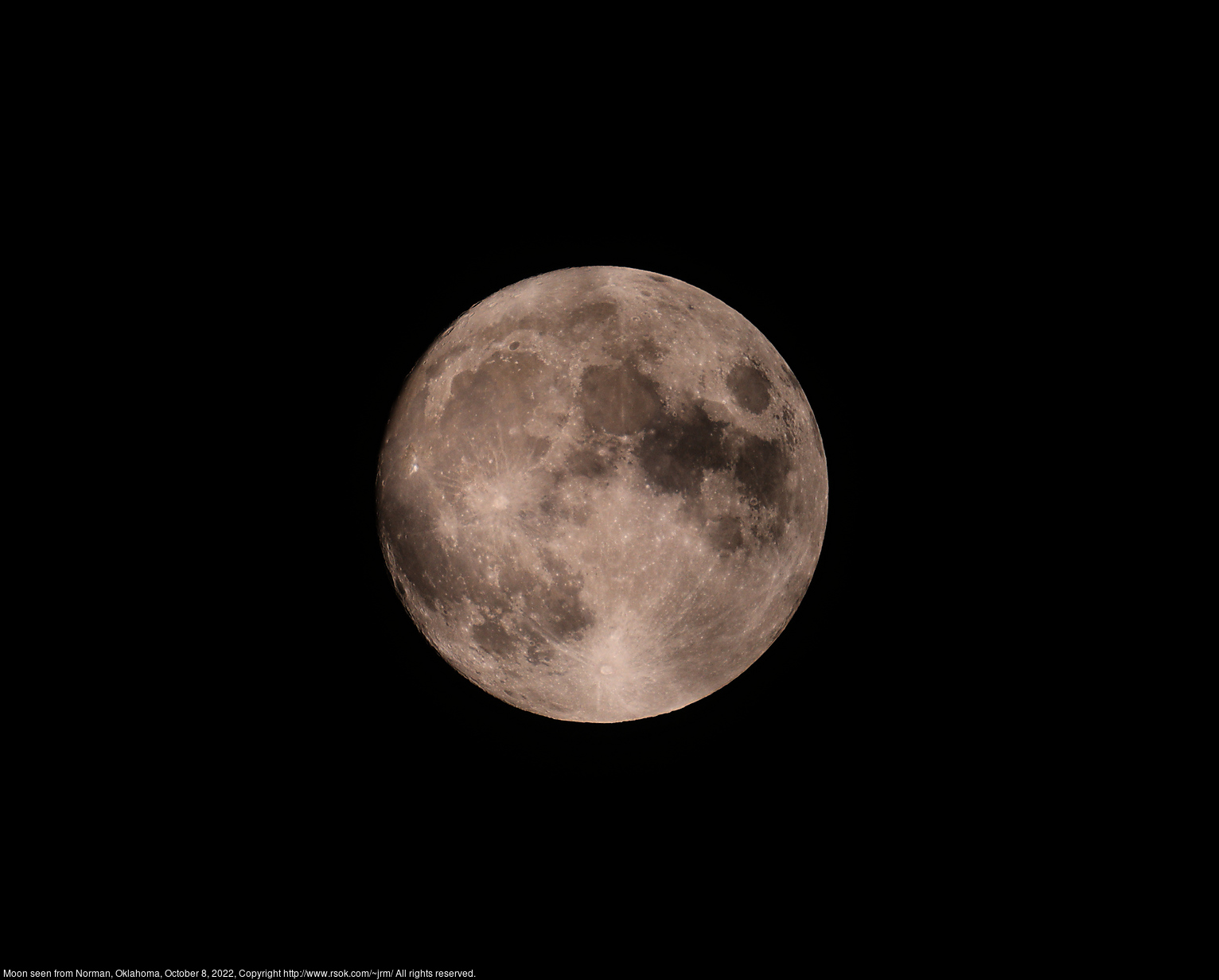Moon seen from Norman, Oklahoma, October 8, 2022